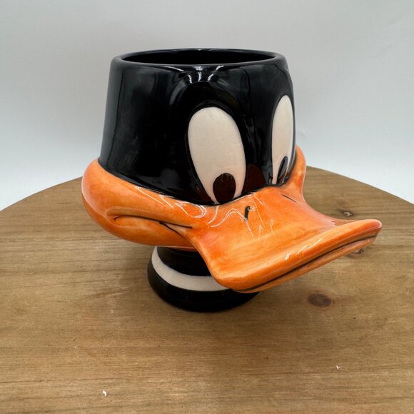 Warner Bros 1989 Looney Tunes Applause Daffy Duck Ceramic 3D Coffee Mug Cup - Picture 1 of 8